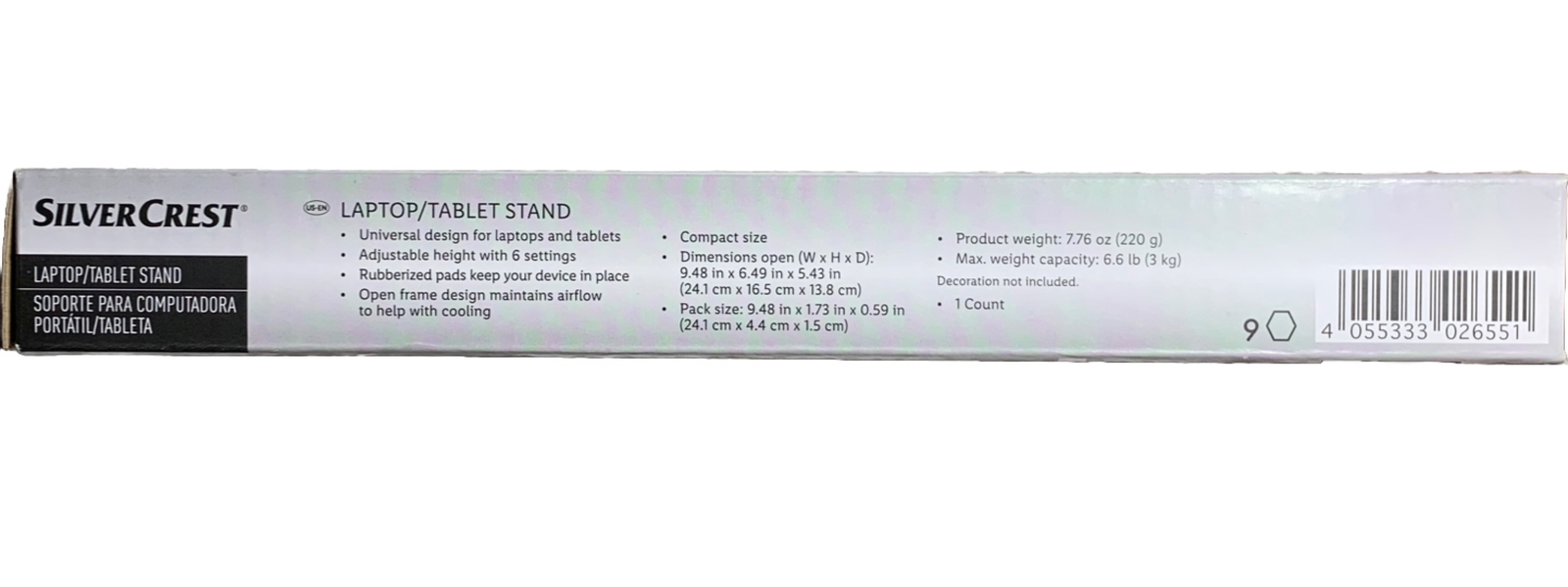 Adjustable Aluminum Alloy Stand For Laptop/ Tablets. Foldable And Lightweight.