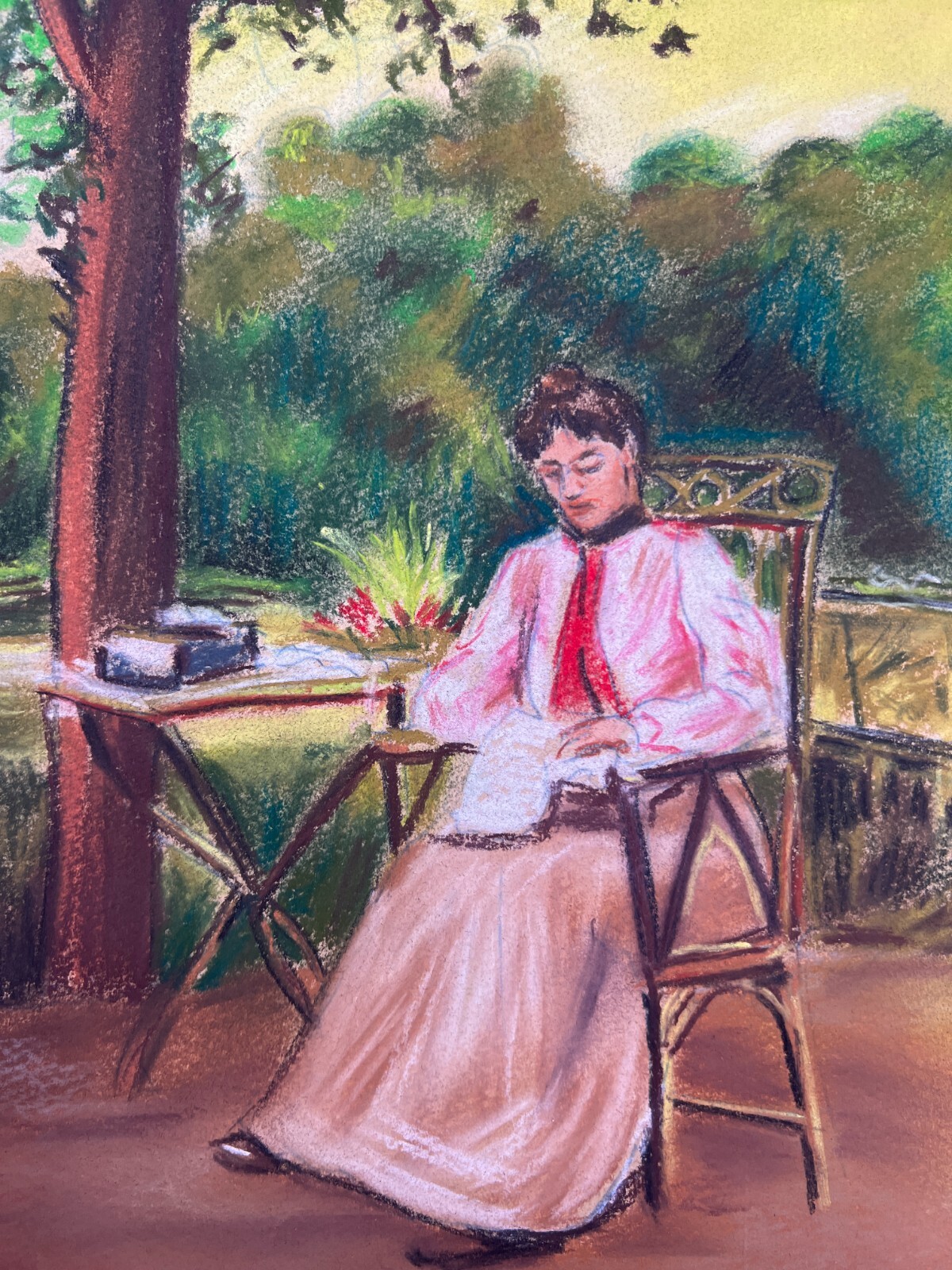 Edouard Manet Drawing on paper (Handmade) signed and stamped mixed media.
