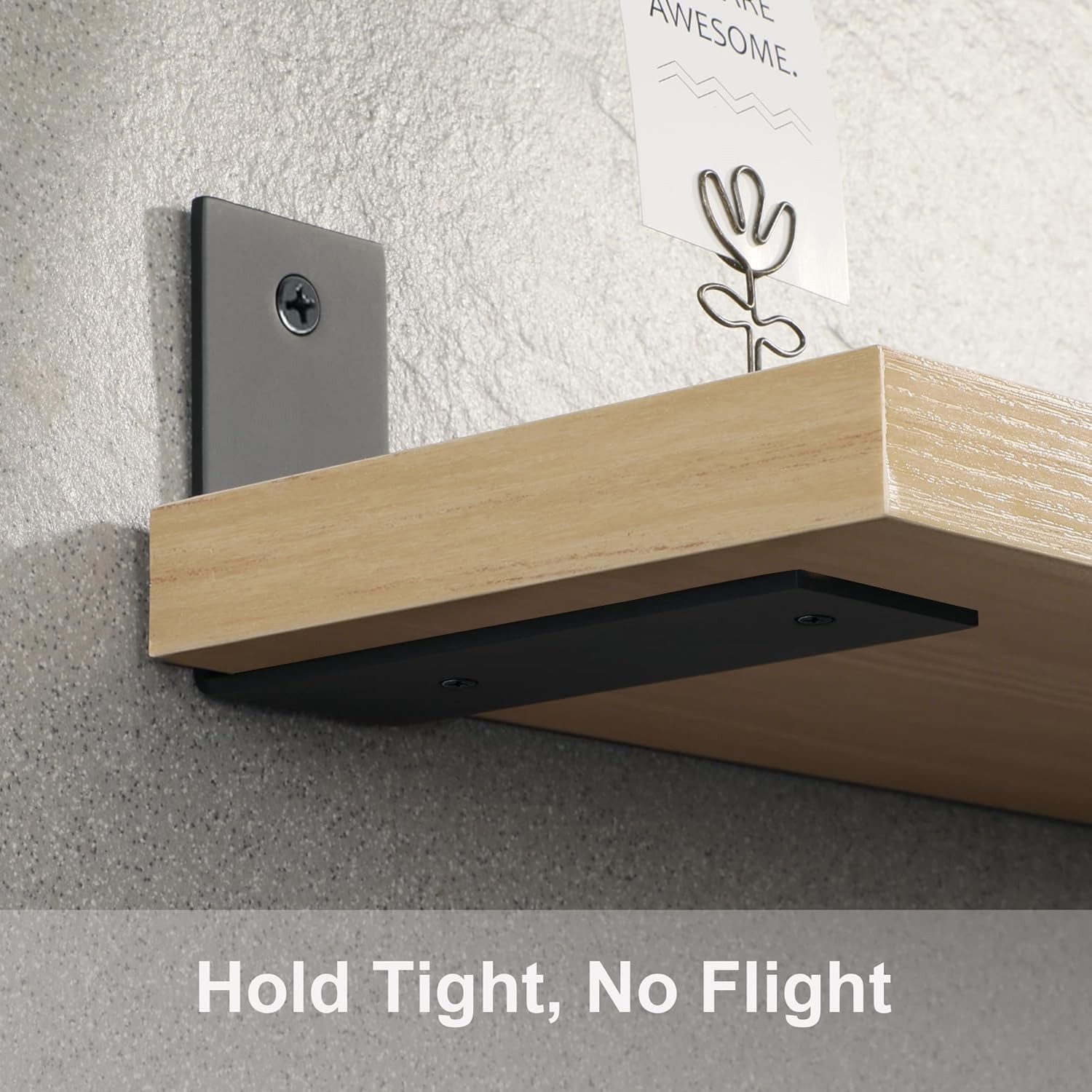 Floating Shelf Brackets Heavy Duty L-Shaped Wall Brackets - Black Angle Corne...
