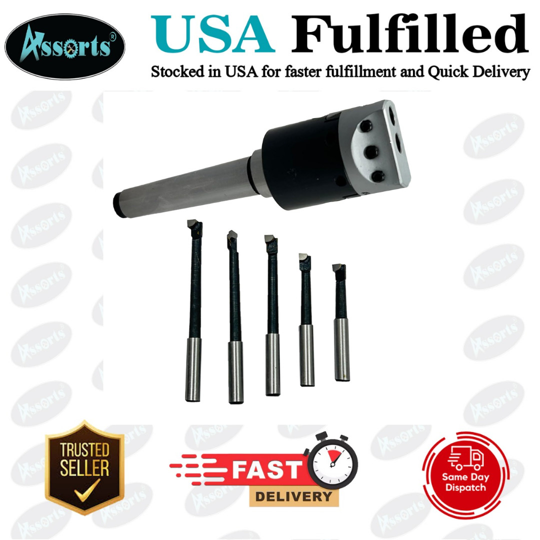 1.5″ Precision Boring Head MT2 Shank M10×1.5 + Carbide Tools