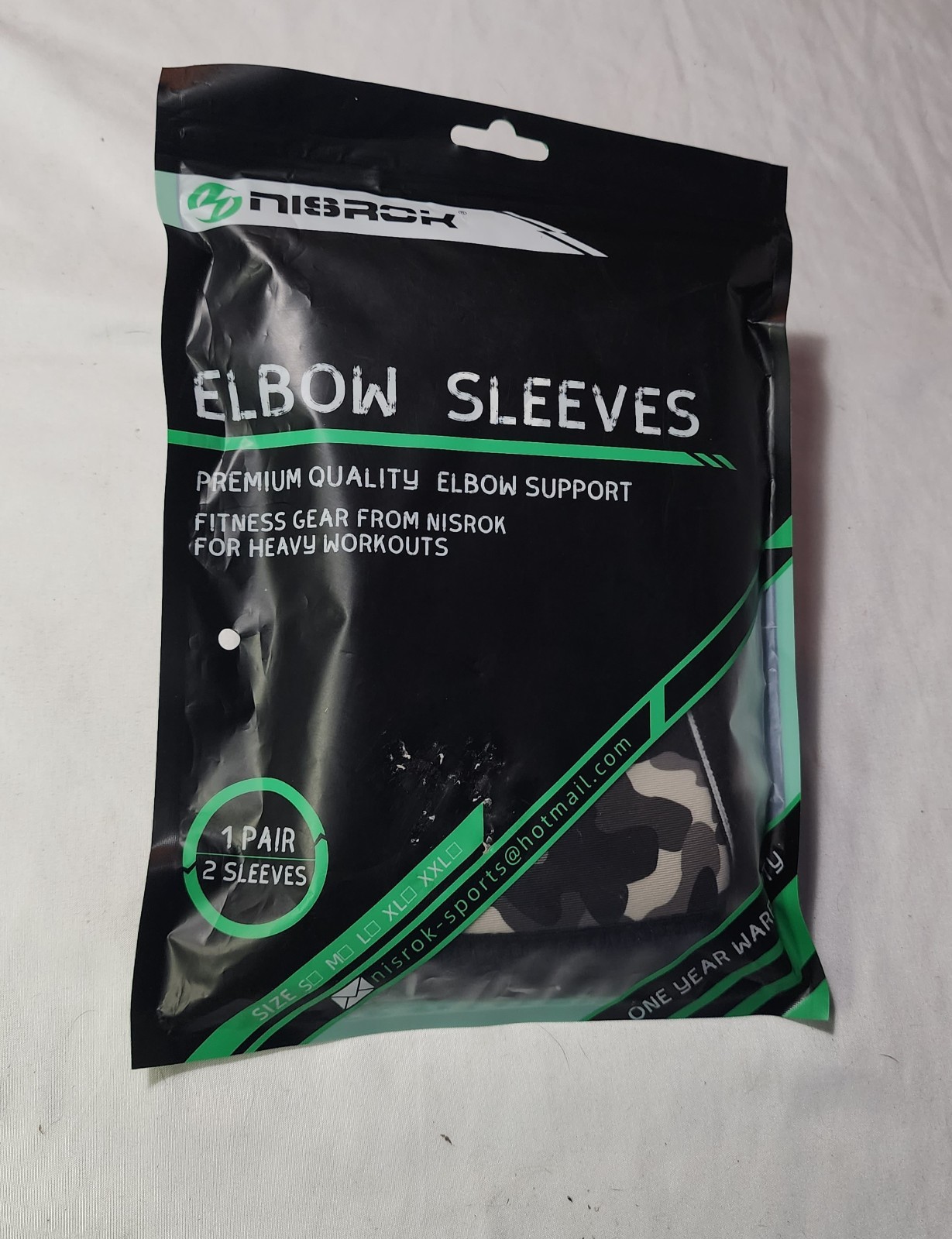 Pair Of Premium 5mm ELBOW SLEEVES CAMO Nistok Heavy Workouts Weightlifting NEW