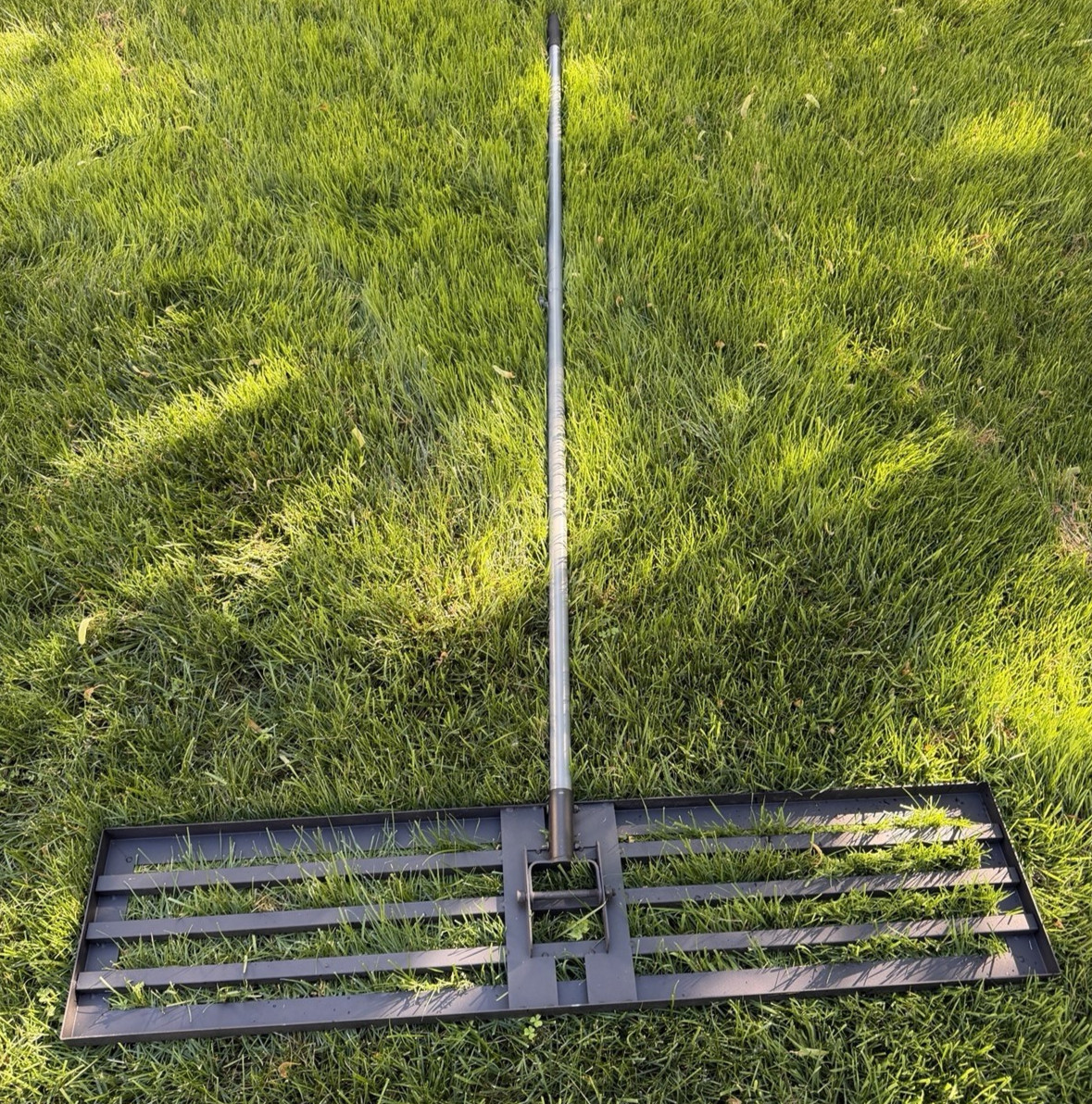 USED - Large Lawn Leveling Rake, 45"x10" Heavy Duty Lawn Leveler, 7FT Handle
