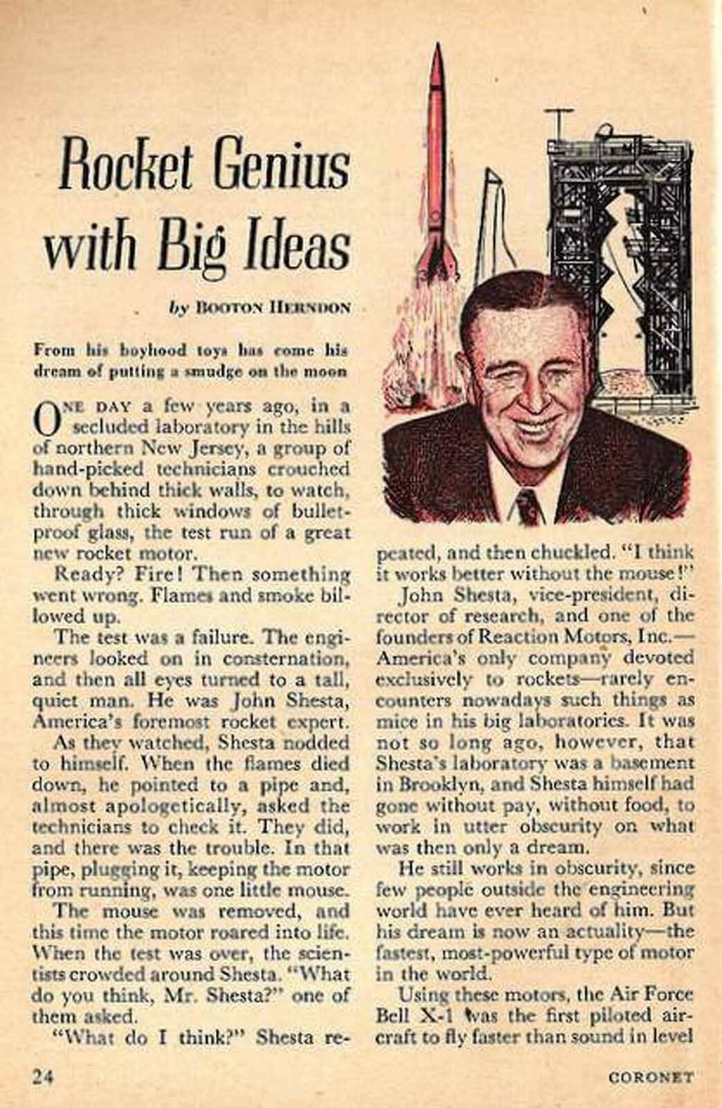 JOHN SHESTA 1953 ROCKET GENIUS SPACE & MOON EXPLORATION * REACTION MOTORS