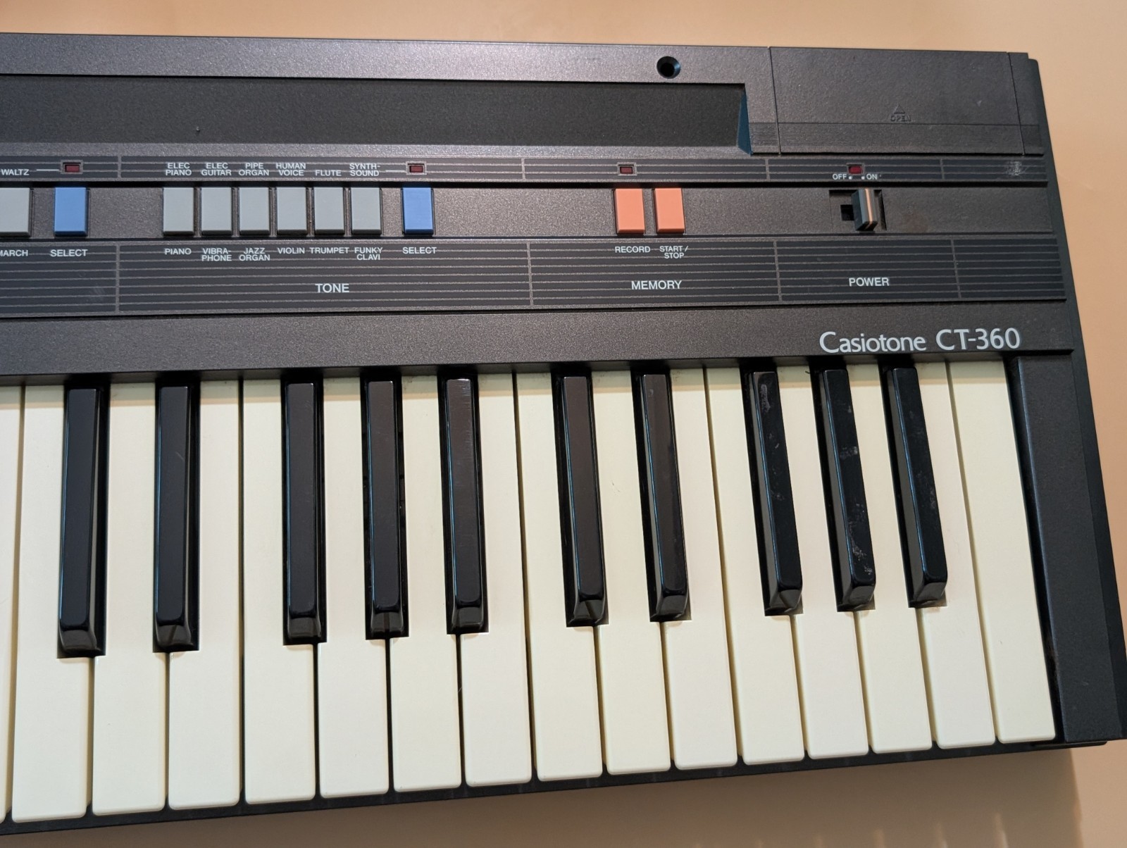 Casio Casiotone CT-360 Electric Keyboard & Adapter Tested and Working