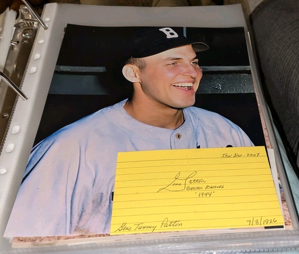 Gene Patton Boston Braves Signed Cut With 8x10 Photo W/Our COA
