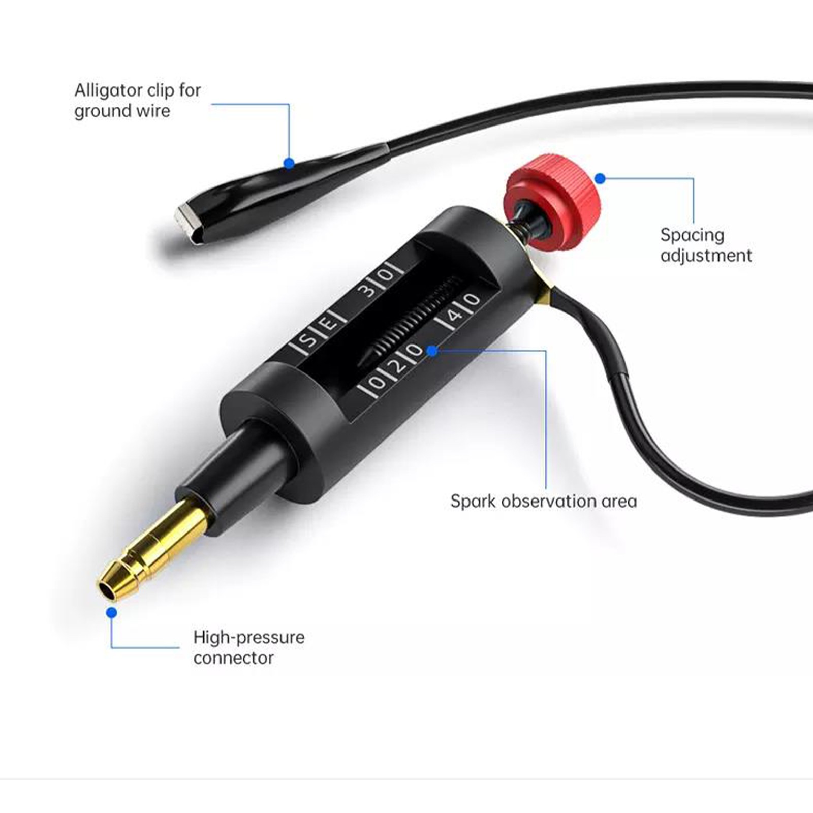 Adjust Auto SPARK Plug Tester Ignition Coil Engine In Line Diagnostic Test Tool