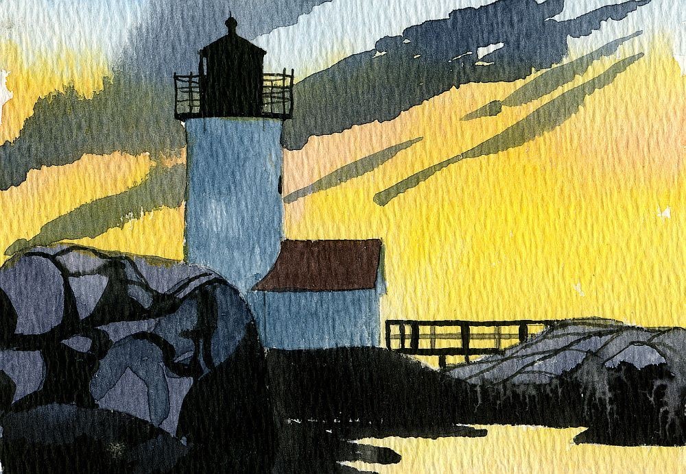 Annisquam Harbor Lighthouse Gloucester Cape Ann Massachusetts Notecards
