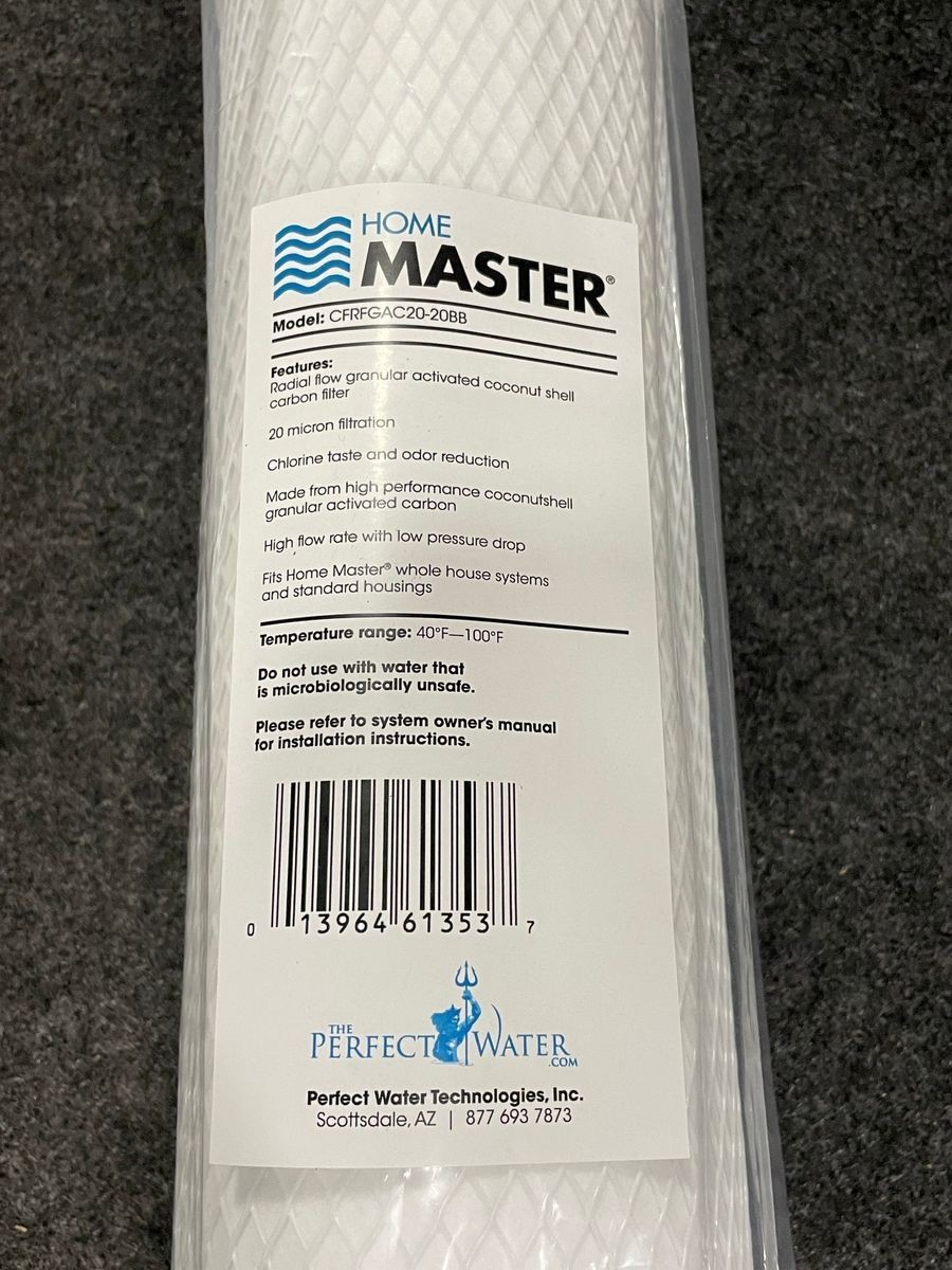 MASTER CFRFGAC20-20BB Radial Flow Granular Activated Coconut Shell Water Filter