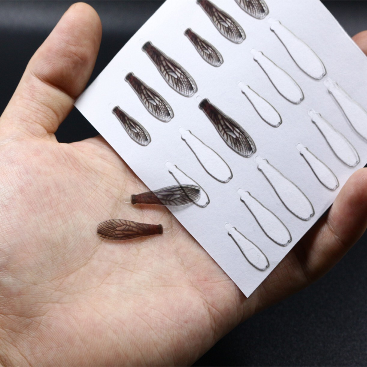 2 Sheets Realistic Stonefly Wings Pre-Cut for Trout Dry Fly Tying Materials