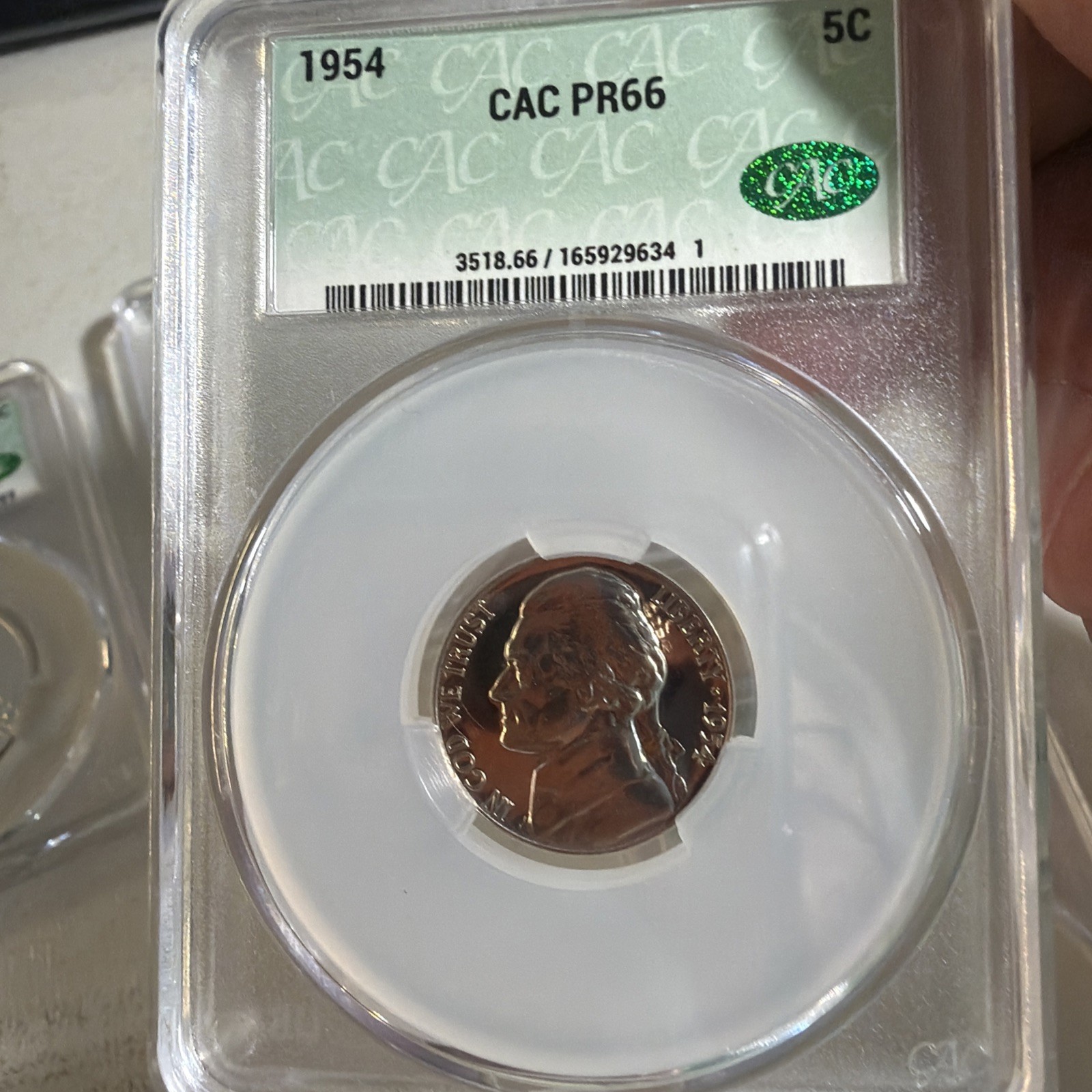 1954 Proof Set CAC Pr 64, 66, 66, 66, 63 Red