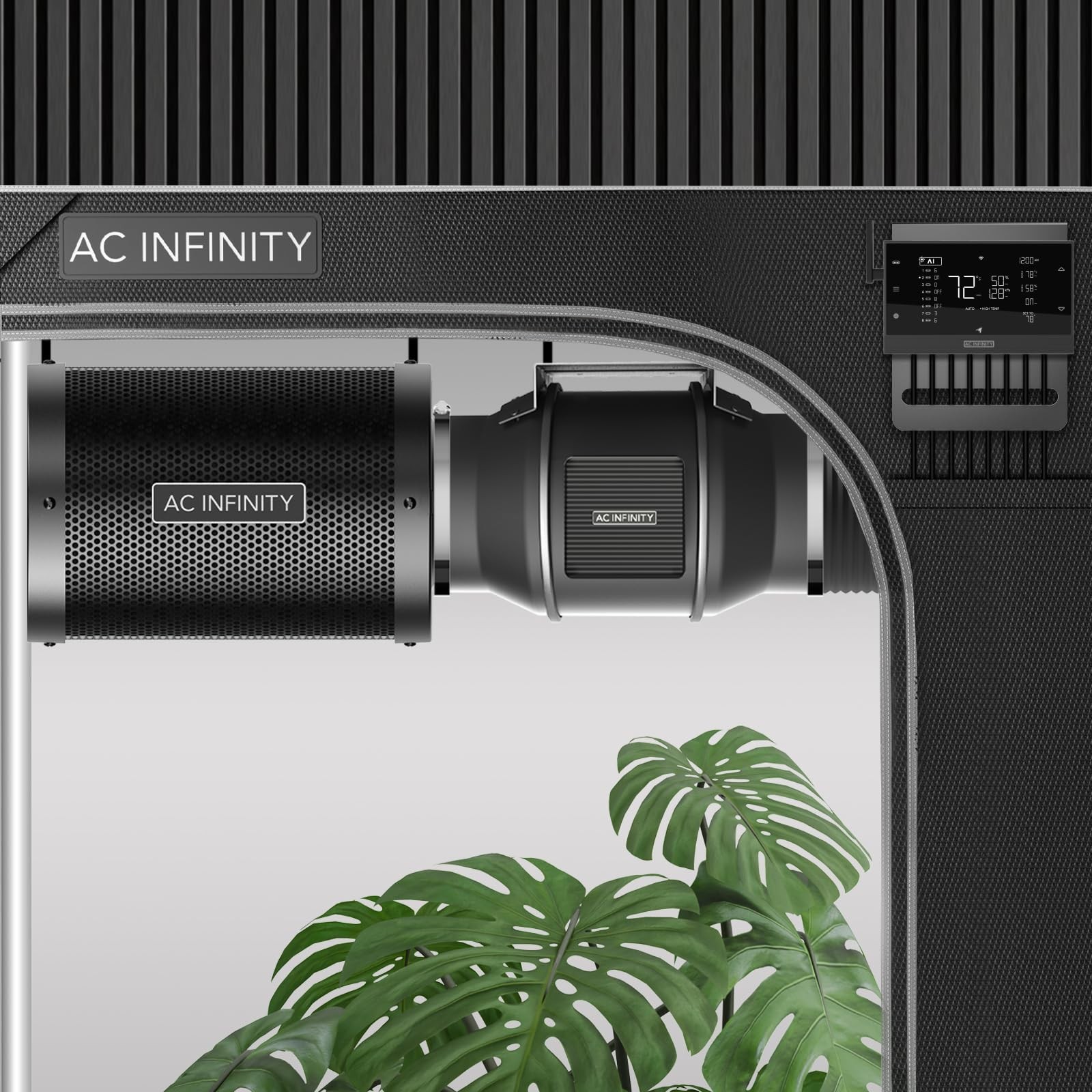 AC Infinity Air Filtration PRO Kit 4”, AI Controller with 4-Inch PRO, Black