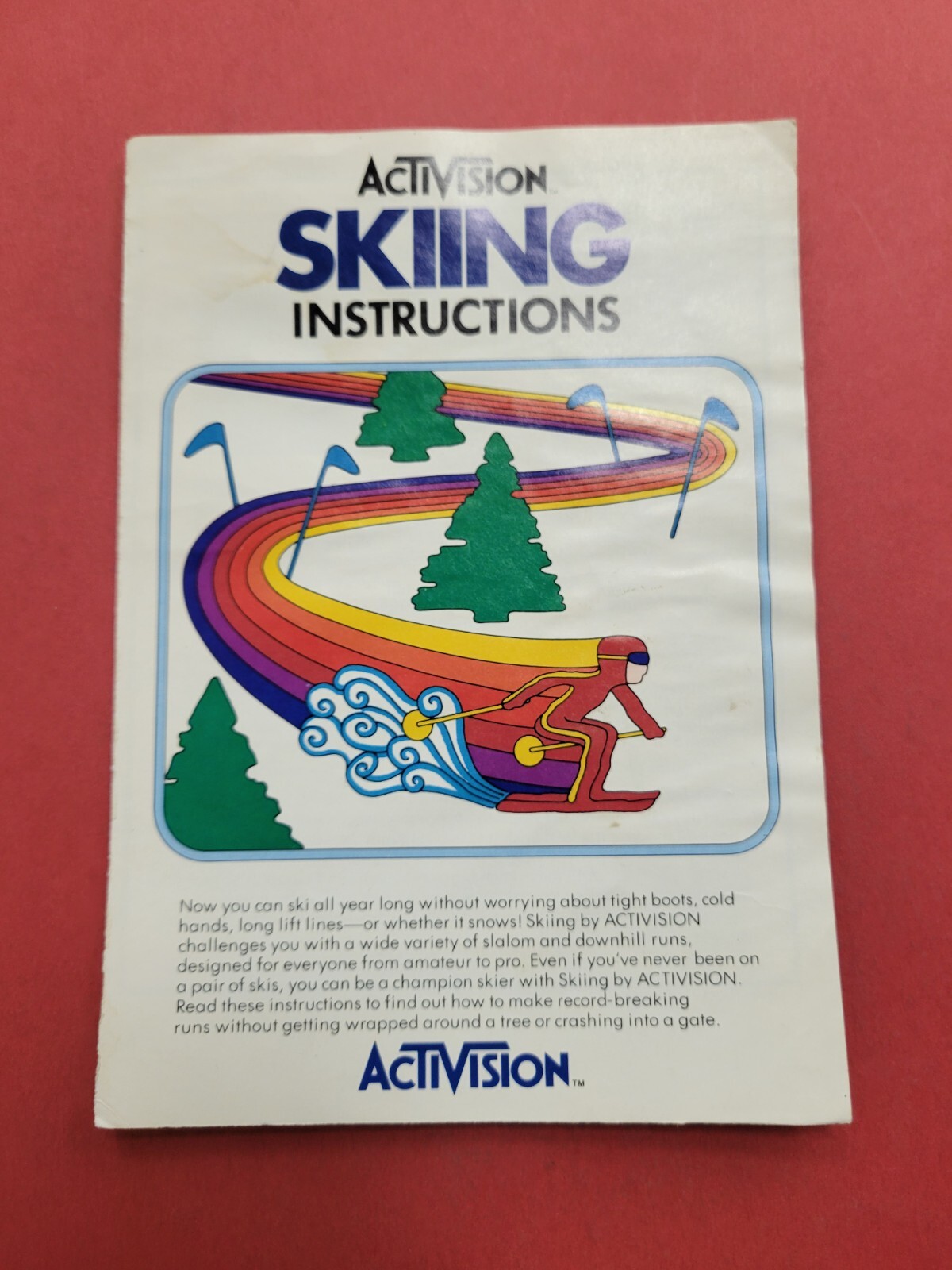 Skiing Instruction Booklet Manual Atari 2600 Authentic