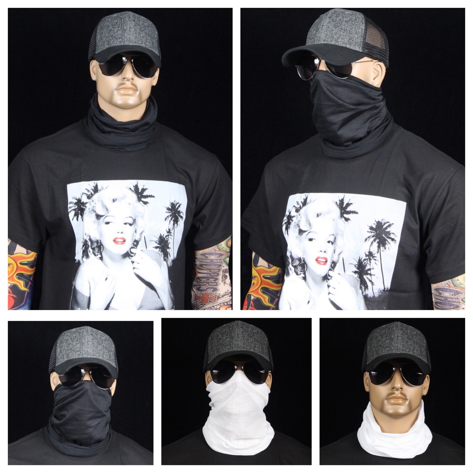 Men Women Tube Bandana Face Mask Snood Gaiter Neck Biker Head Wear Beanie Scarf