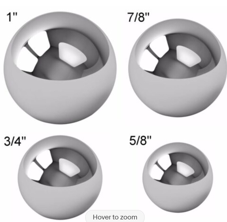 Coin Ring Making Steel Balls  Assortment 1", 7/8", 3/4" & 5/8" BC Precision USA