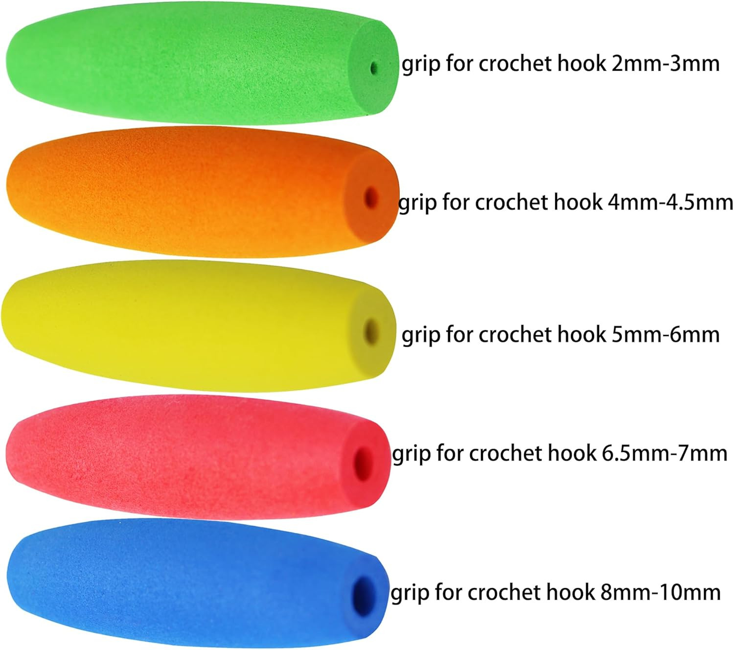 5PCS Crochet Hook Grips Set Ergonomic Crochet Hook Handle Multi-Size Ergonomic C