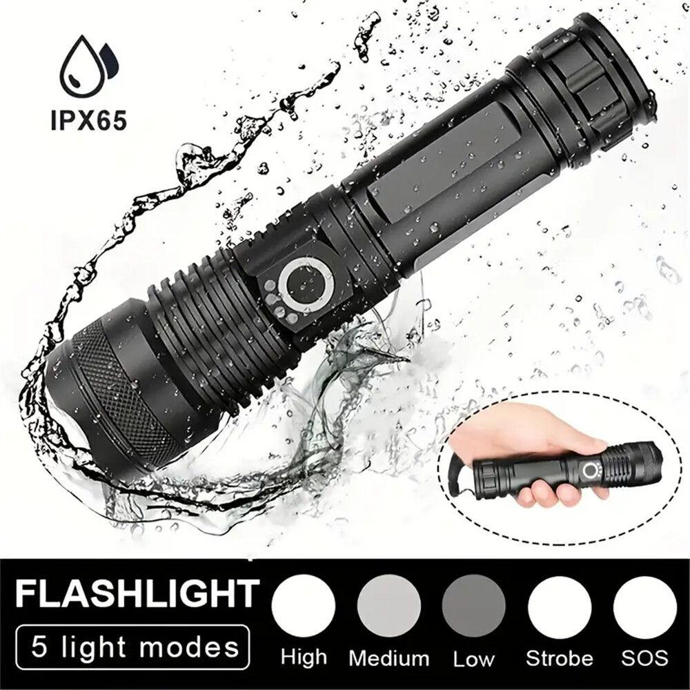 Super Bright 1200000 LM LED Tactical Flashlight Rechargeable Torch Work Light