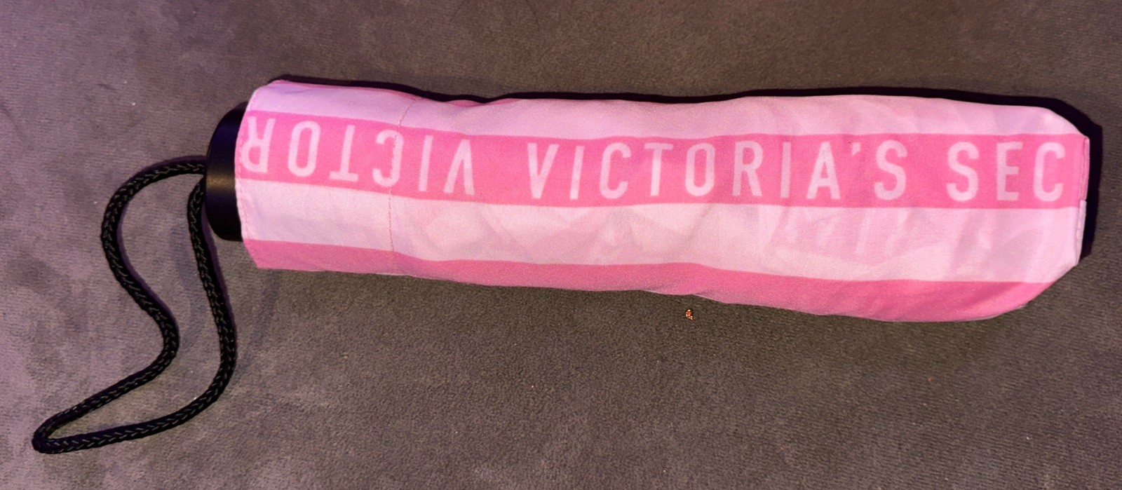 VICTORIA'S SECRET PINK STRIPE UMBRELLA WITH SLEEVE