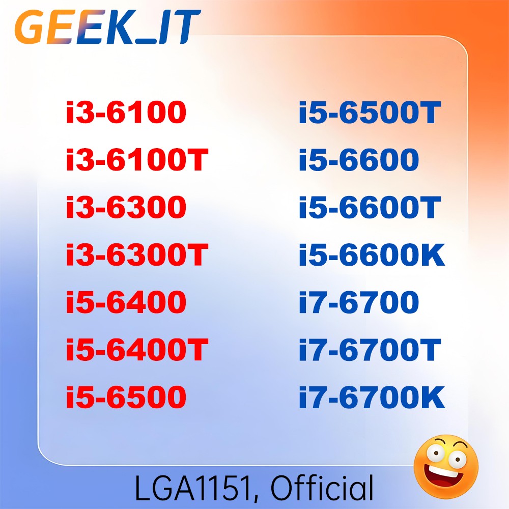 Intel Core i7-6700 6700K 6700T i5-6600K 6600T 6600 6400 6400T 6500 6500T CPU
