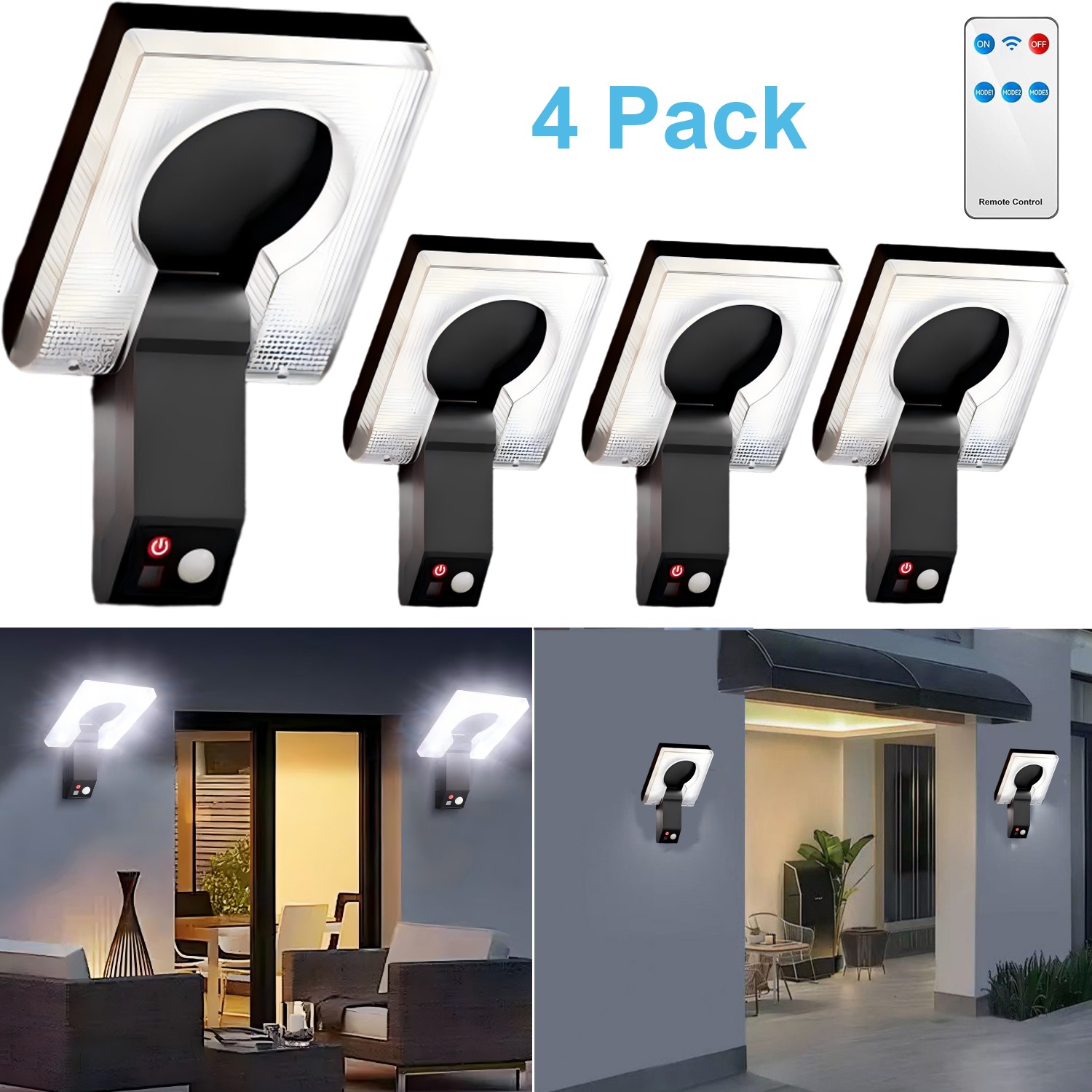 Foldable LED Solar Lights Outdoor Motion Sensor Security Garden Yard Wall Lamps