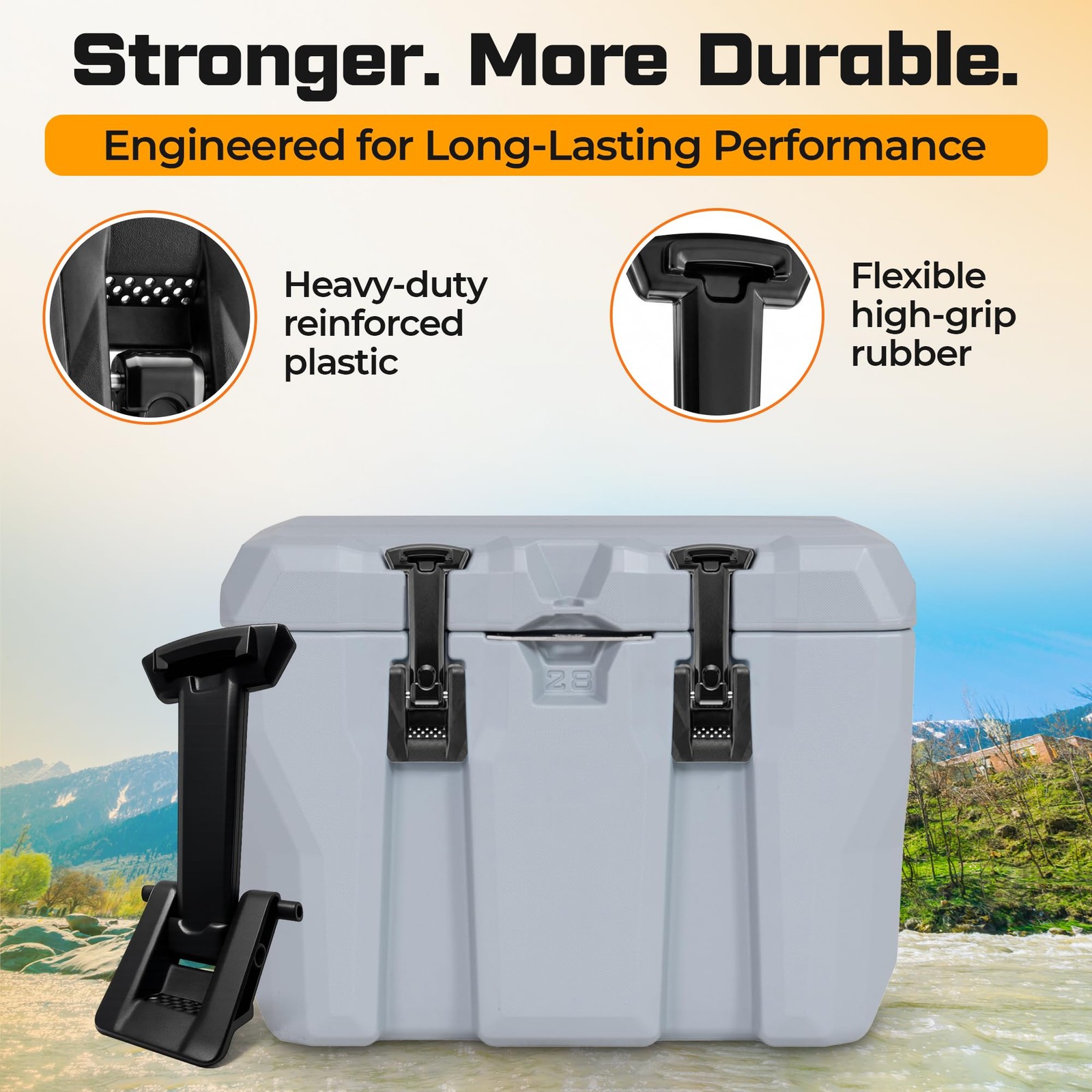 Replacement Cooler Latches Compatible with Lifetime Coolers, Improved Rubber and