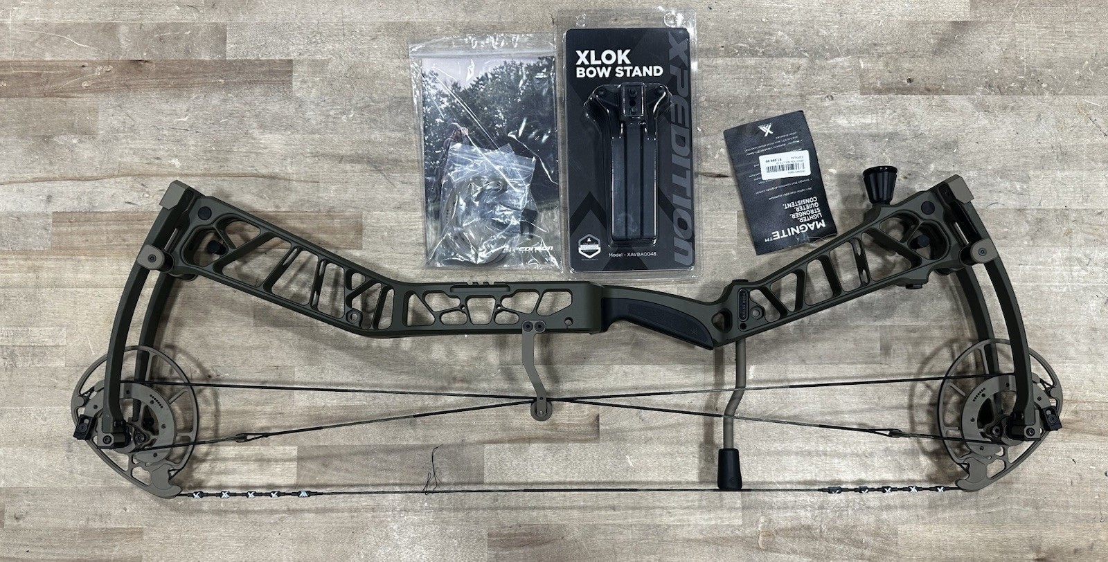 Xpedition Nexlite, RH, 60-70lb DW, 24.5-31in DL, OD Green, bow stand