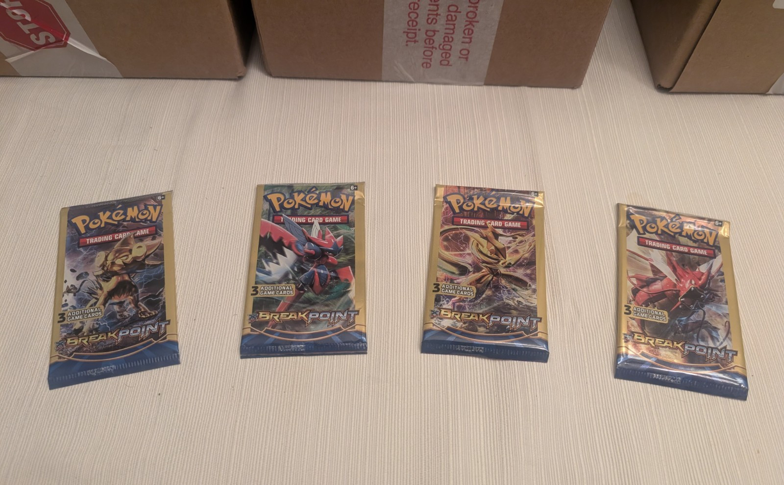 NEW Pokemon XY BREAKPOINT 4 Packs FULL ART SET - 3 Card Mini Packs SEALED