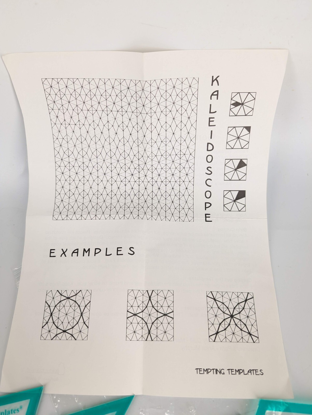 Sew/Fit Tempting Template Kaleidoscope 4pc Set - Quilting Stencil Guide