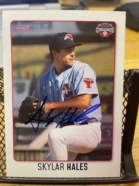 Skyler Hales Signed Autographed 2024 Hickory Crawdads Team Set Card Rangers