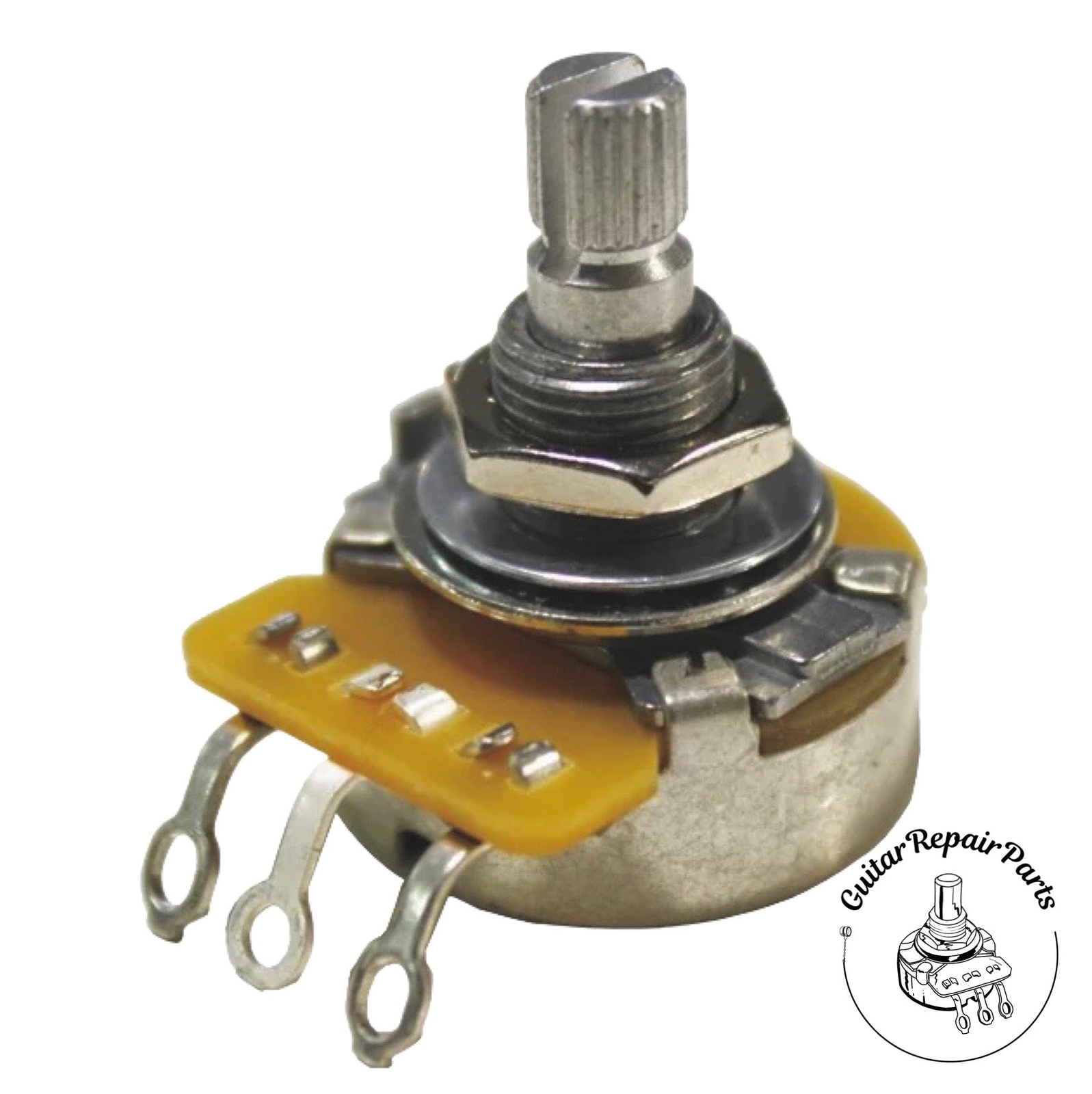 CTS 500K Potentiometer, Audio Taper, 3/8" Bushing, Split-Shaft