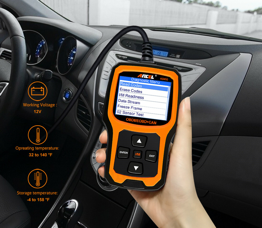 ANCEL AD410 OBD2 Code Reader Car Scanner Turn Engine Light Off Diagnostic Tool