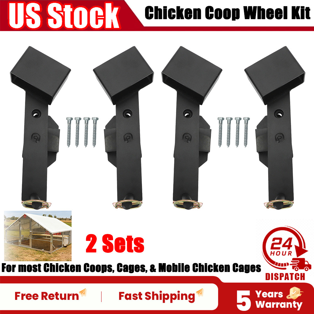 2 Sets For Most Mobile Chicken Cages Chicken Coop Wheel Kit , Extra Heavy-Duty