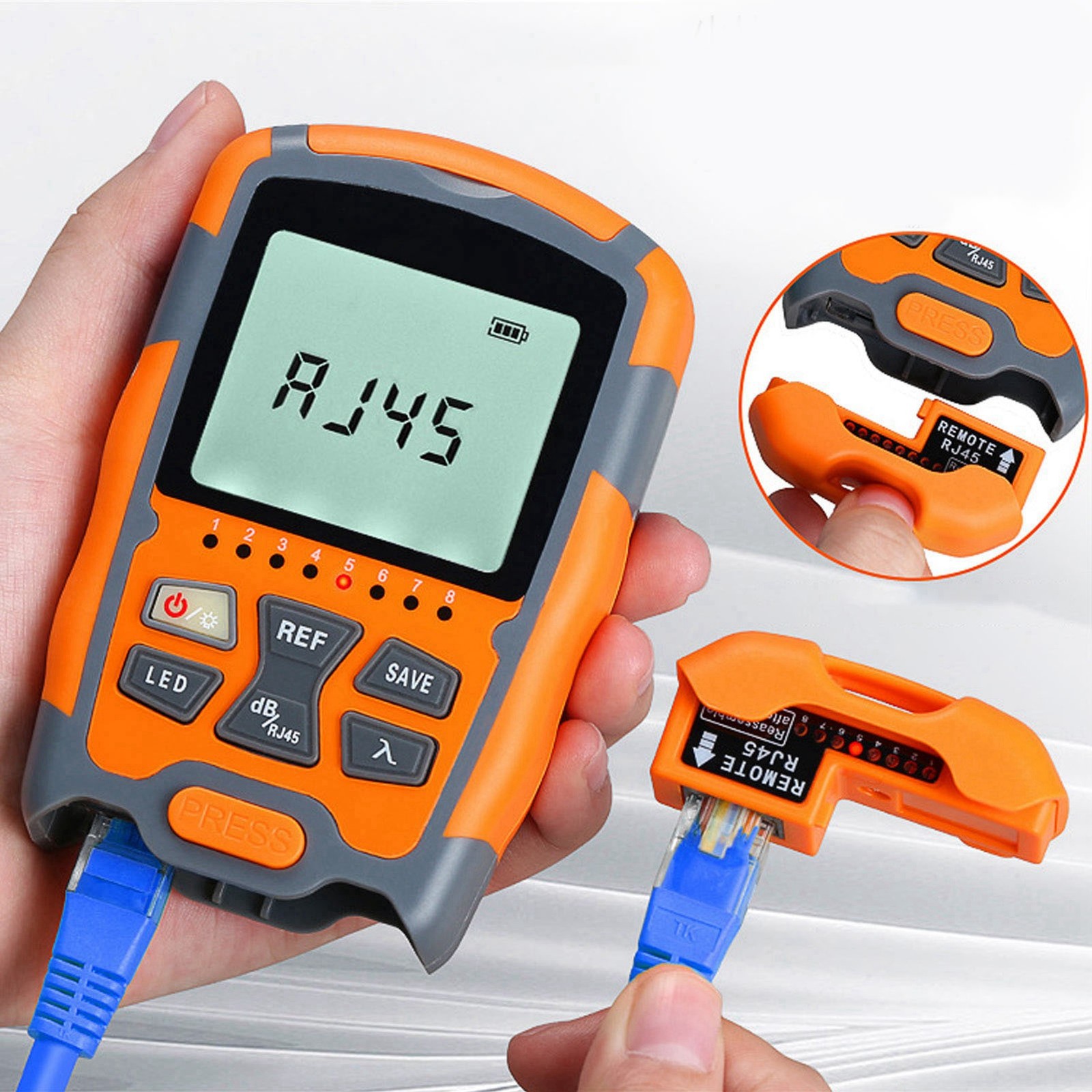 Mini Optical Power Meter Portable Optical Fiber Cable Tester Multimeter&LED Ligˇ