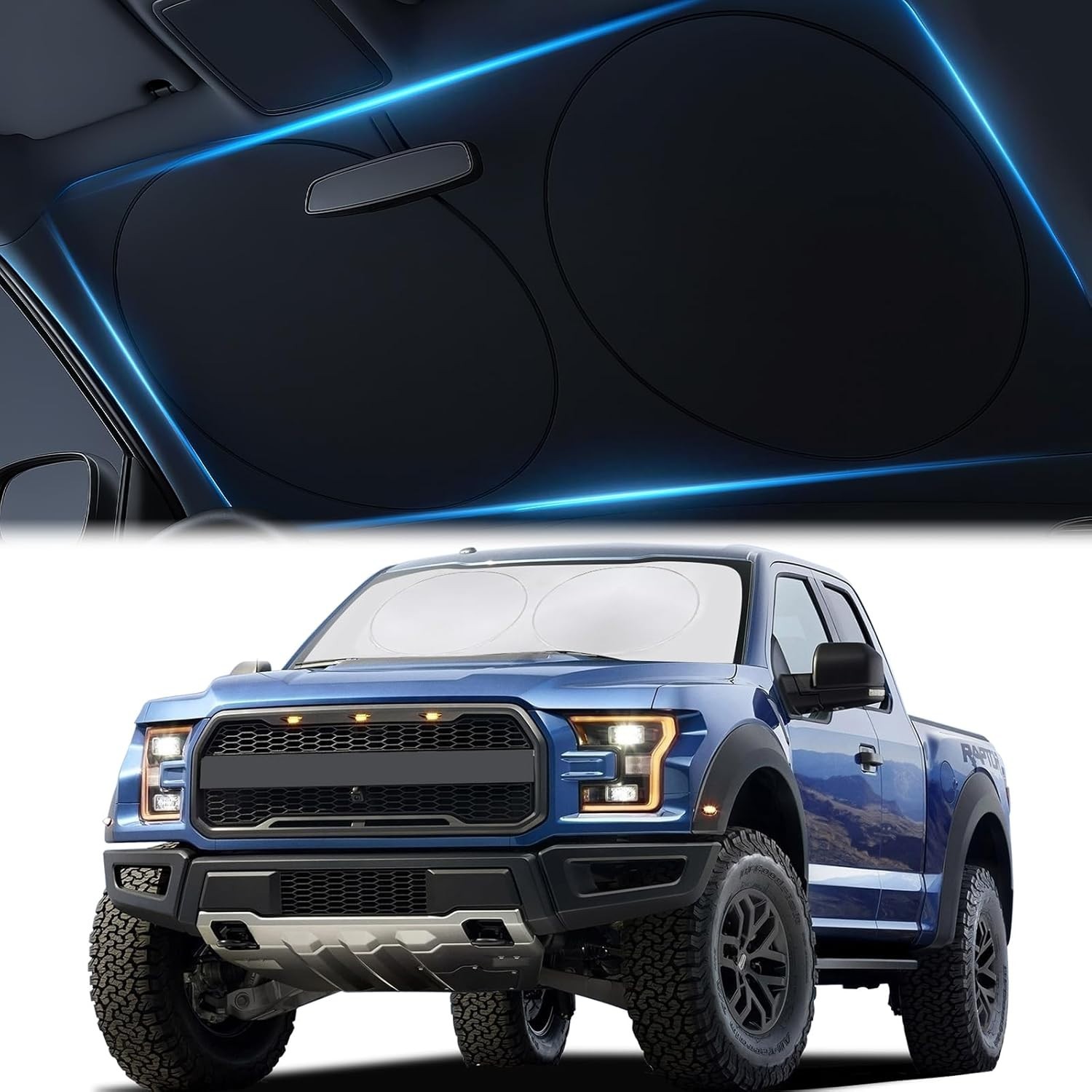 Car Windshield Sunshade | Innovative No-Light-Pass Technology for Maximum Pro...