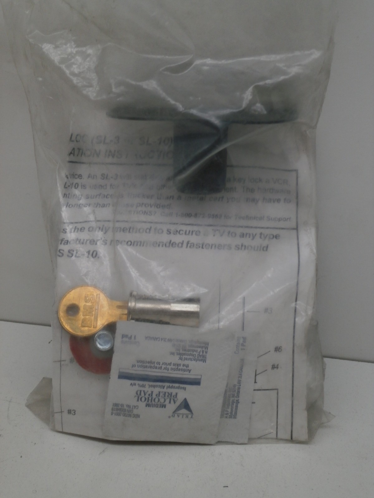 BMS Machine Security SL-3 Side Loc Lock Down for Securing VCR/Cable Box/Anything