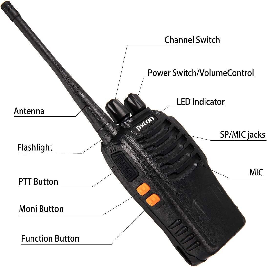 Pxton Long Range Walkie Talkies with Earpieces