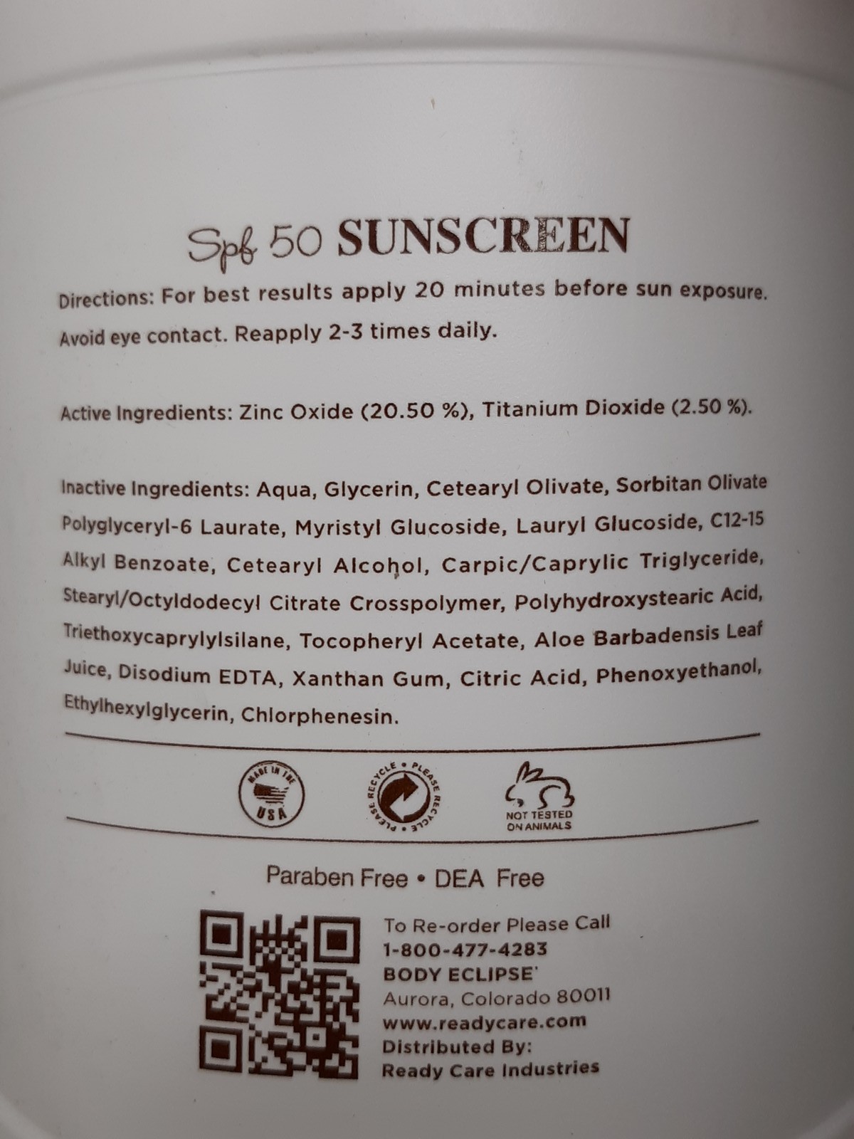 Body Eclipse SPF50 Mineral Broad Spectrum Sunscreen 1 Gallon – Professional Spa