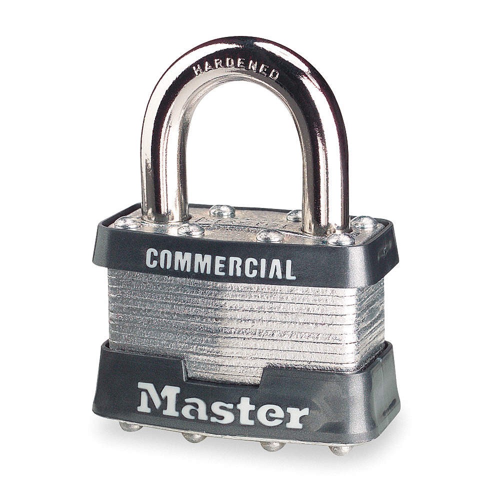 MASTER LOCK 1KA Keyed Padlock, 3/4 in,Rectangle,Silver 1A445