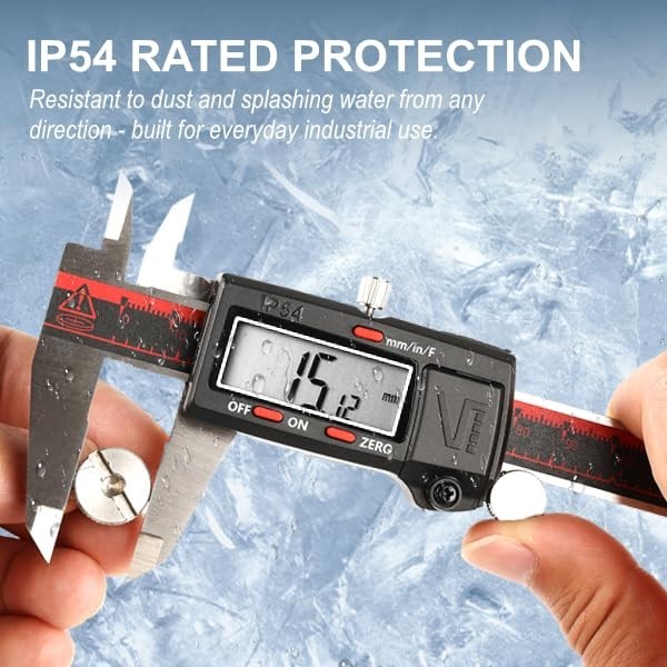Stainless Steel Digital Caliper - Waterproof, RS232 Data Transfer Enabled
