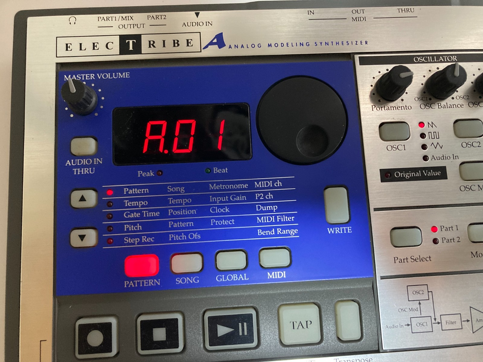 KORG EA-1 Electribe Analog Modeling Synthesizer Silver Tested Working