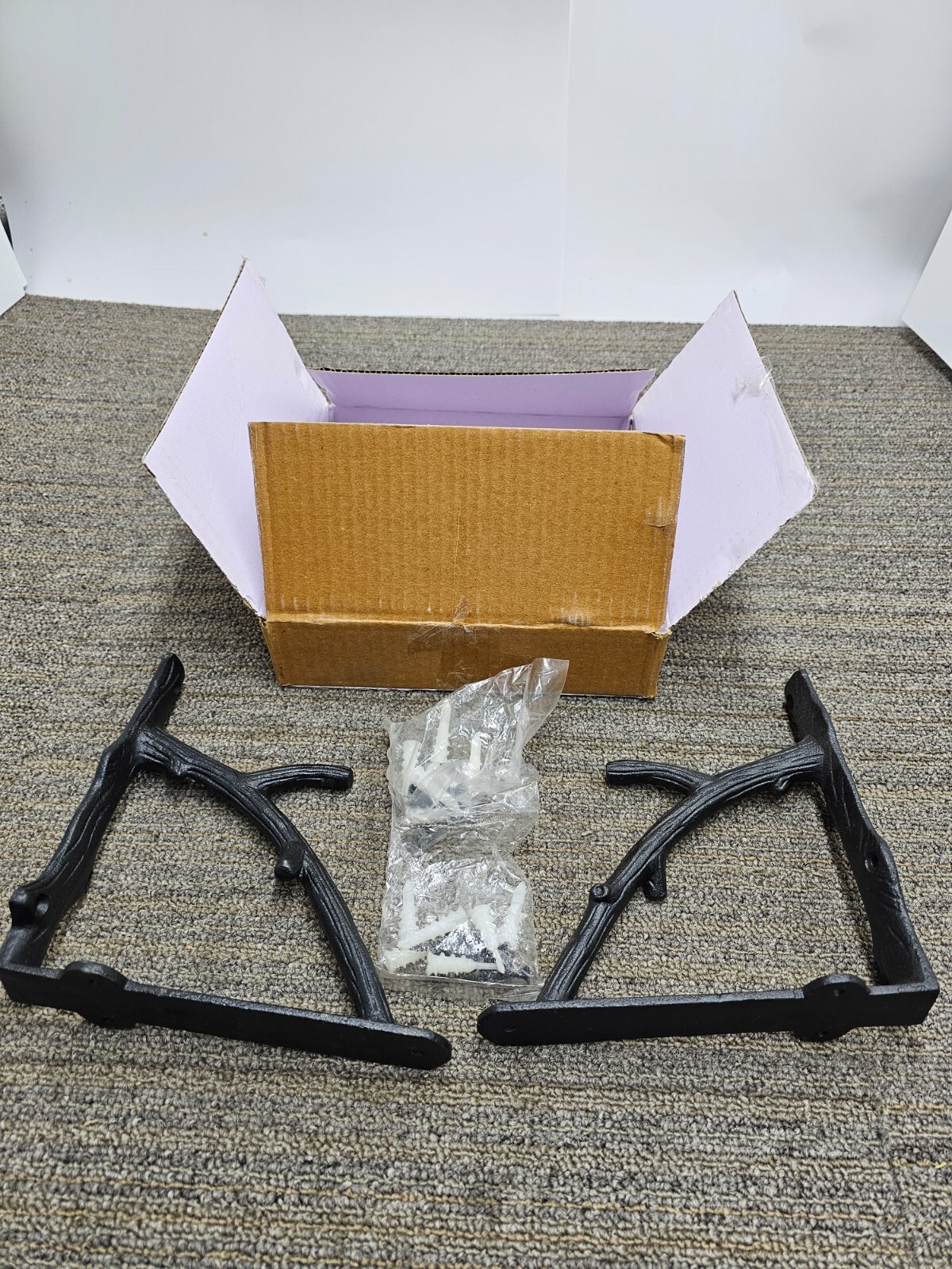 (QTY 2) NACH Decorative Shelf Bracket of 7 x 2 x 7.3 inch Black JS-90-078