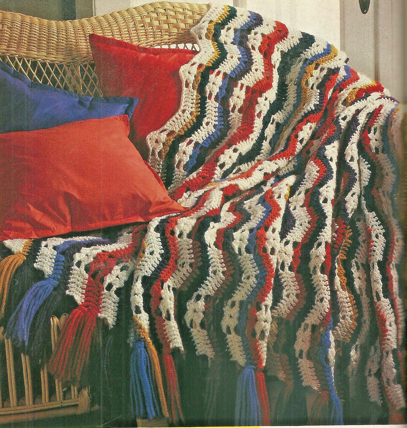 Ripple Design Afghan Crochet Pattern INSTRUCTION pages