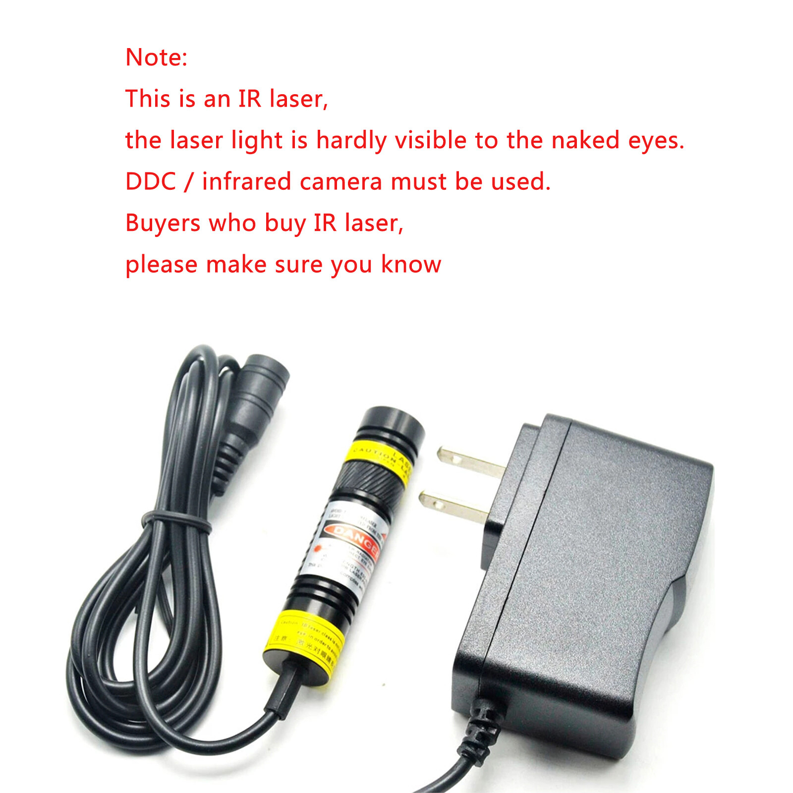 1pc High Power Infrared IR Laser 830nm 250mW  Module Laser with Adapter 16x68mm