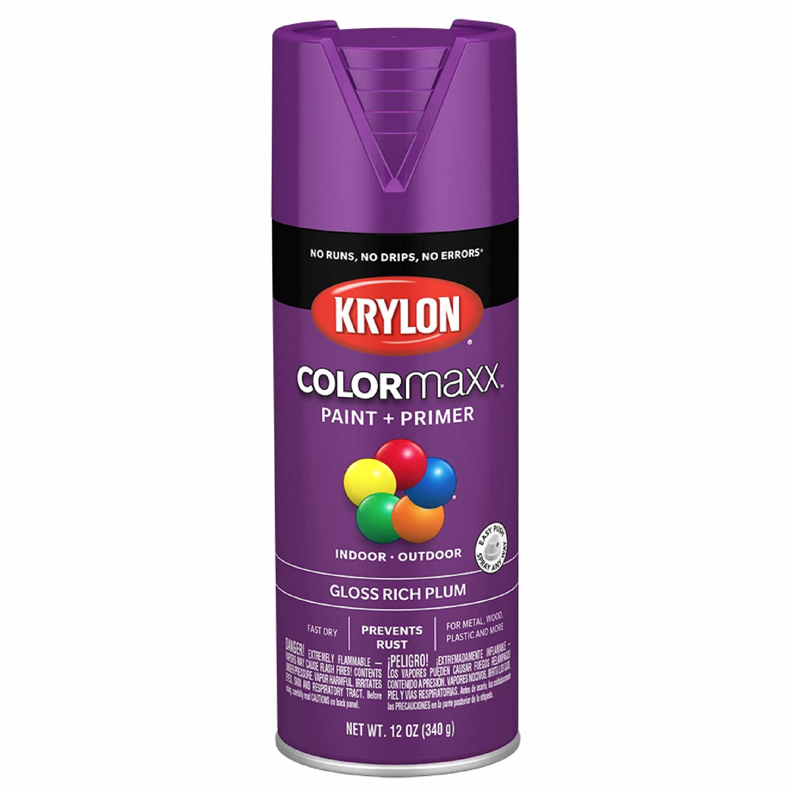 Krylon COLORmaxx Rich Plum 12 Oz Fast Dry Spray Paint for Indoor and Outdoor Use