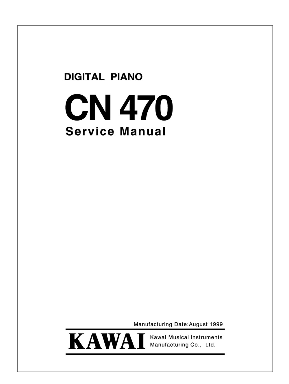 KAWAI CN-470 Service Manual Repair Schematic Diagrams Electrical Diagram - PDF