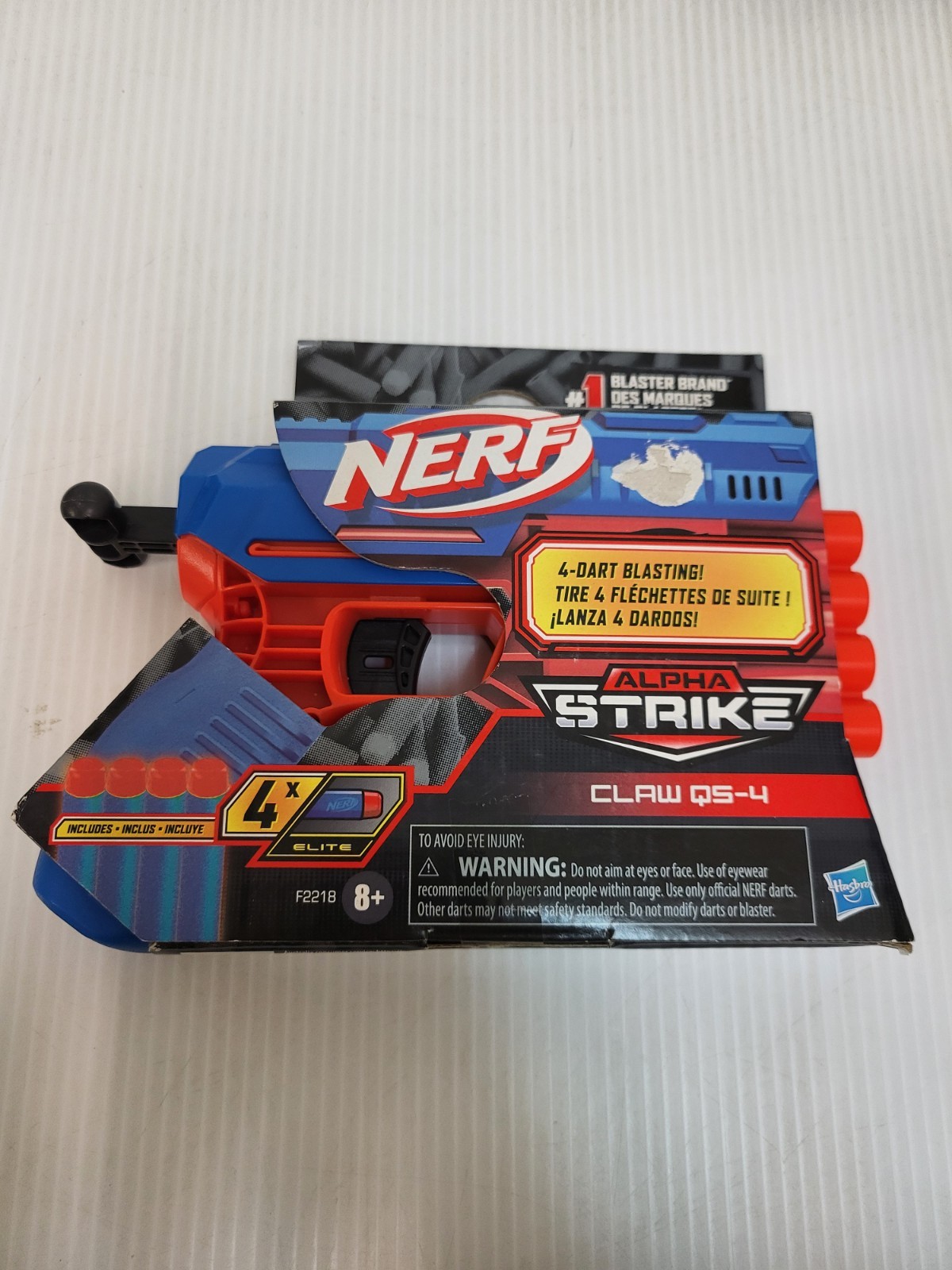 Nerf Alpha Strike Claw QS-4 Elite Blaster - Hasbro Age 8+