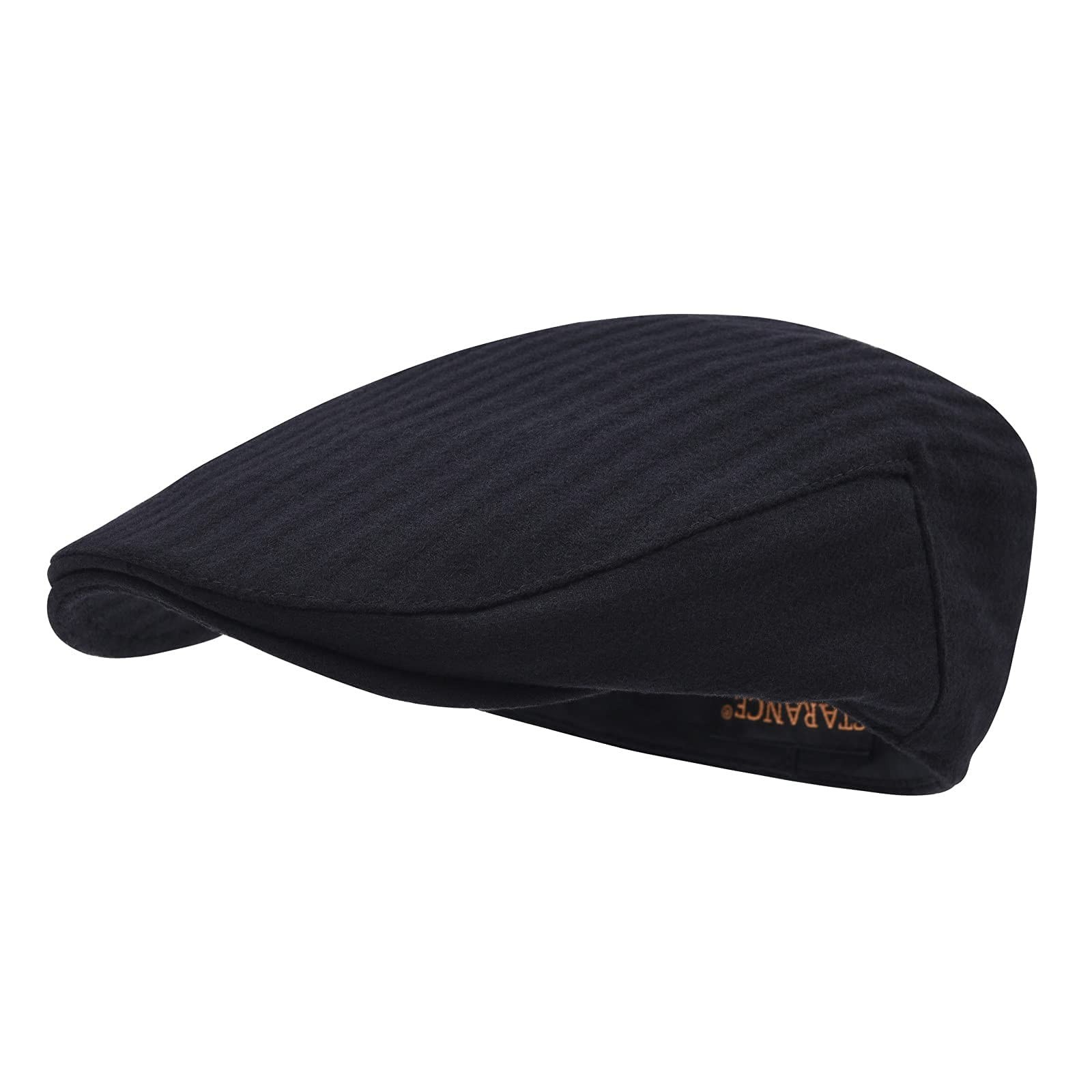 STARANCE Men Hat Wool Blend Newsboy Ivy Tweed Flat Cap 7 1/4 Black