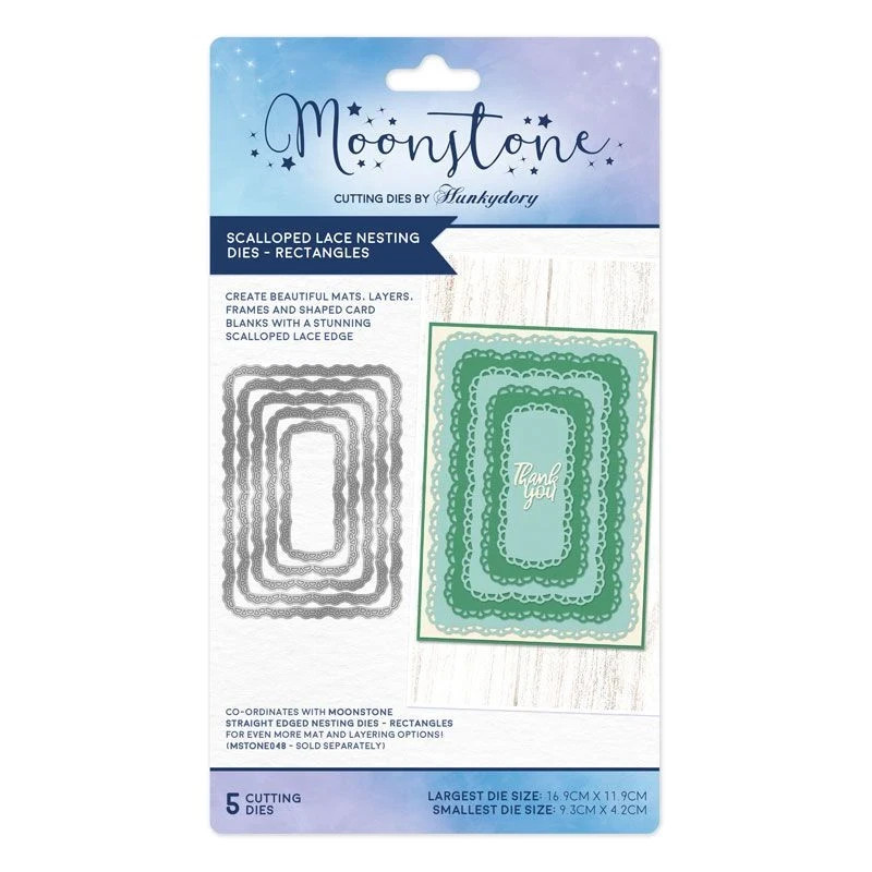 MSTONE447 SCALLOPED RECTANGLES HUNKYDORY LACE NESTING dies - 5 Cutting dies