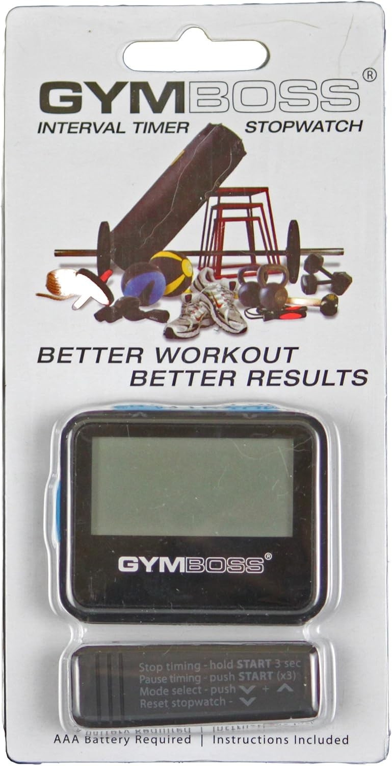 Compact Interval Timer & Stopwatch - Black/Blue for Ultimate Workout Precision