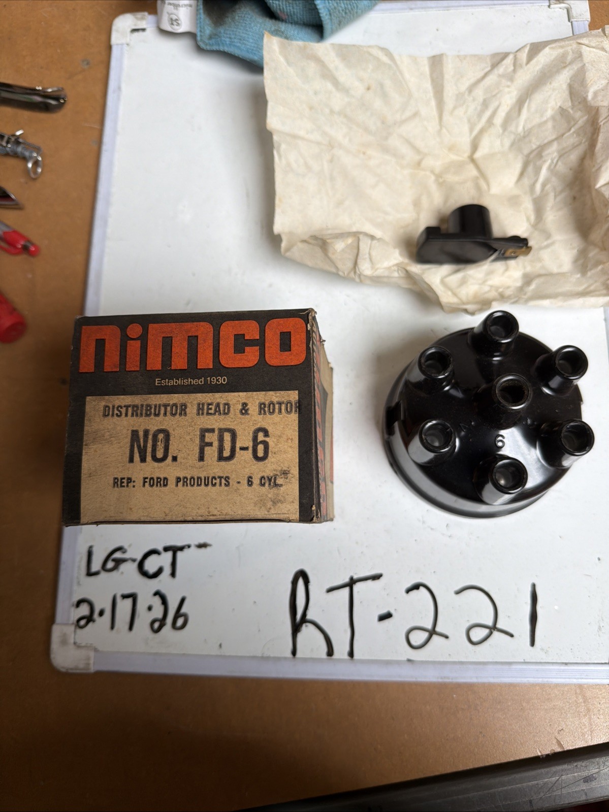 Nimco FD-6  Distributor Cap Fits Ford 6 Cylinder Engines, Vintage NOS
