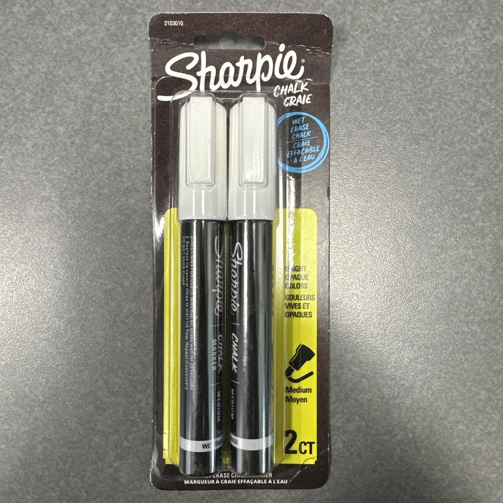 SHARPIE Chalk Marker, Wet Erase Markers, White, 2 Count